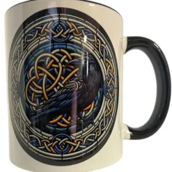 Oakhart Industries Celtic Knot Raven Mug