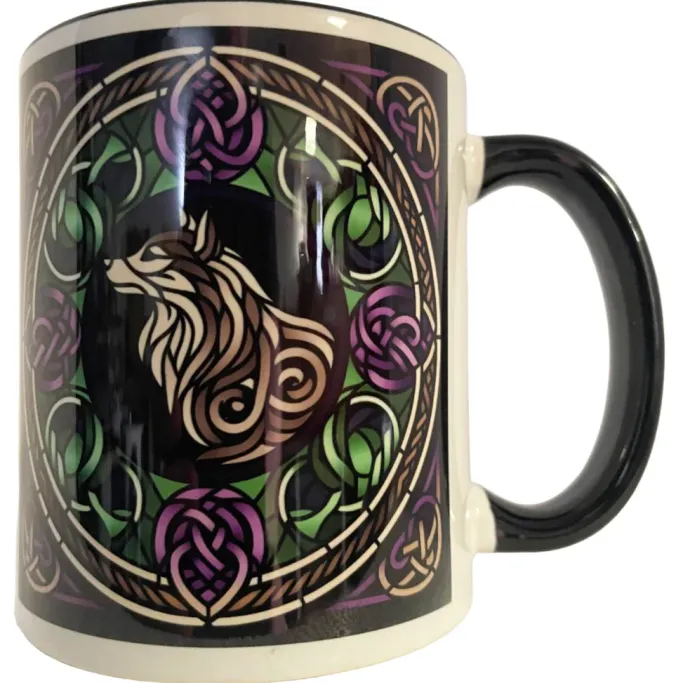 Oakhart Industries Celtic Knot White Wolf Mug
