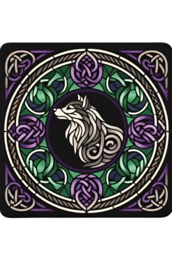Oakhart Industries Celtic Knot Wolf Coaster