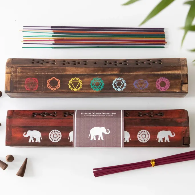 Something Different Chakra Wooden Mixed Incense Box Set