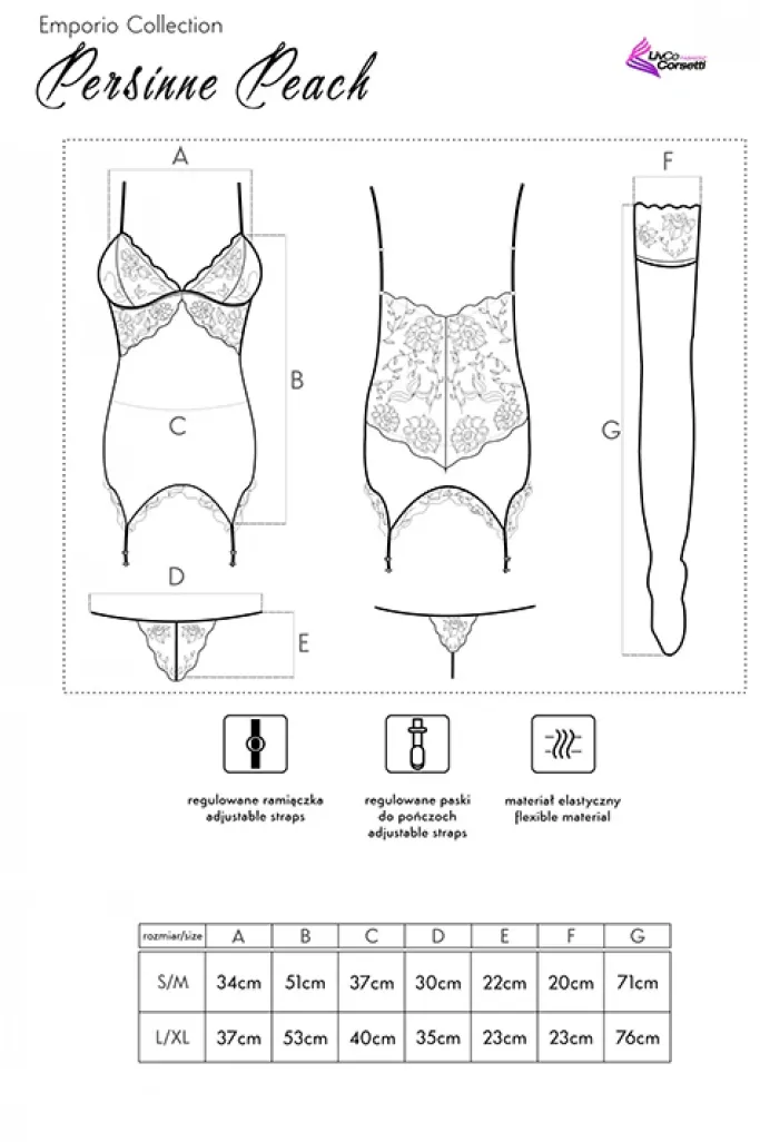Corsetti Peach Persinne Lingerie Set