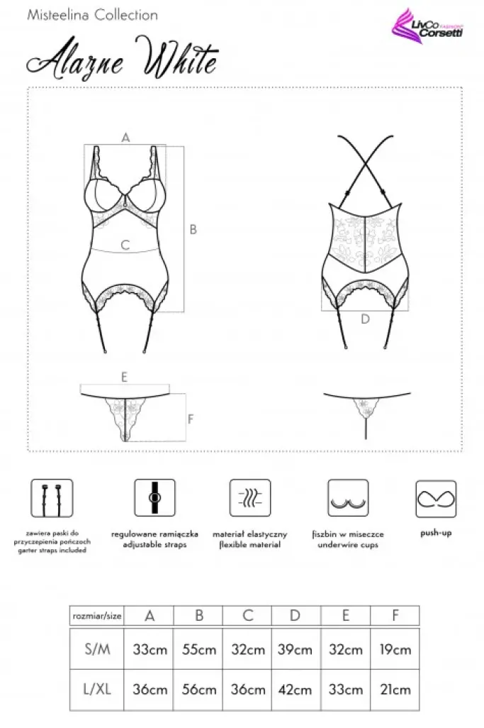 Corsetti White Alazne Corset Set (L/XL)