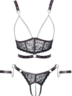 Cottelli Collection Bondage Cottelli Bondage Open Cup Lingerie Set