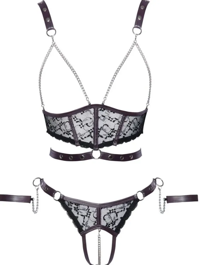 Cottelli Collection Bondage Cottelli Bondage Open Cup Lingerie Set