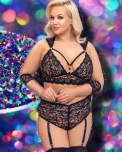Cottelli Collection Bondage Cottelli Bondage Plus Size Lace Lingerie Set