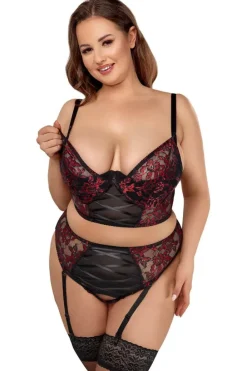 Cottelli Collection Cottelli Curves Intricate Red Set (95D/2XL)