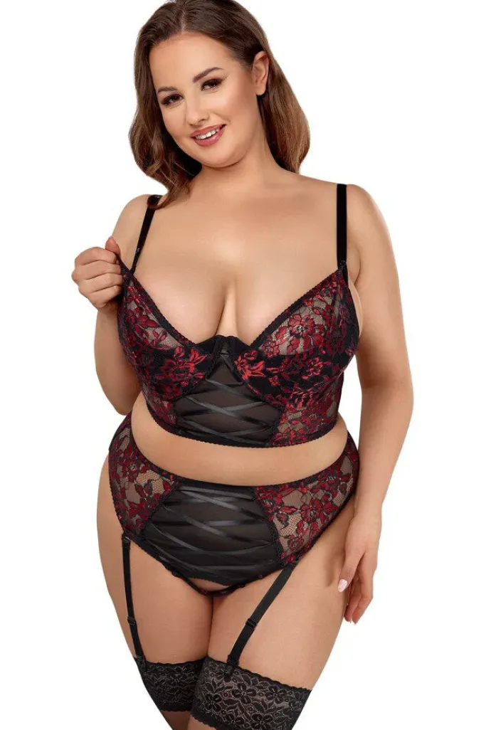 Cottelli Collection Cottelli Curves Intricate Red Set (95D/2XL)