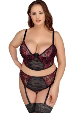 Cottelli Collection Cottelli Curves Intricate Red Set (95D/2XL)