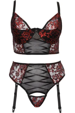 Cottelli Collection Cottelli Curves Intricate Red Set (95D/2XL)