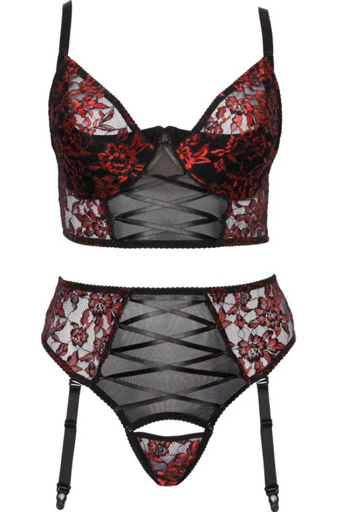 Cottelli Collection Cottelli Curves Intricate Red Set (95D/2XL)