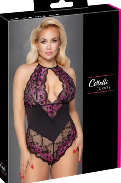 Cottelli Collection Cottelli Curves Plus Size Black Pink Body