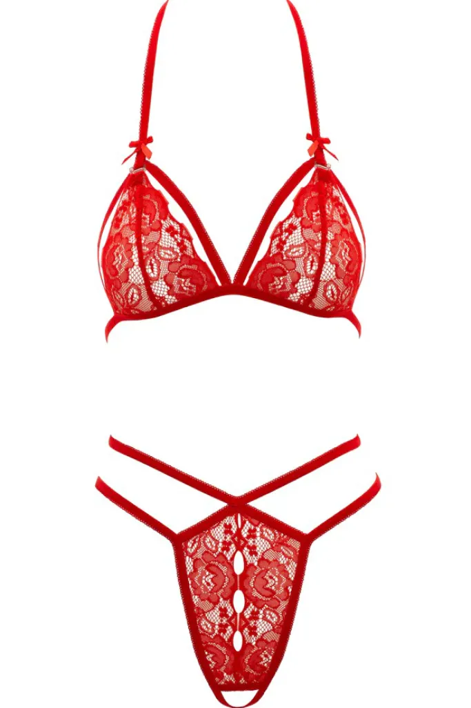 Cottelli Collection Cottelli Lingerie Lace Set Red