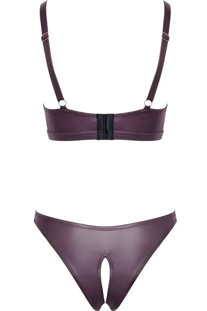 Cottelli Collection Cottelli Lingerie Purple Wetlook Set
