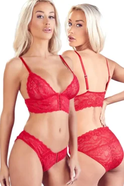 Cottelli Collection Cottelli Lingerie Red Bra and Briefs (XL)