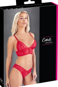 Cottelli Collection Cottelli Lingerie Red Bra and Briefs (XL)