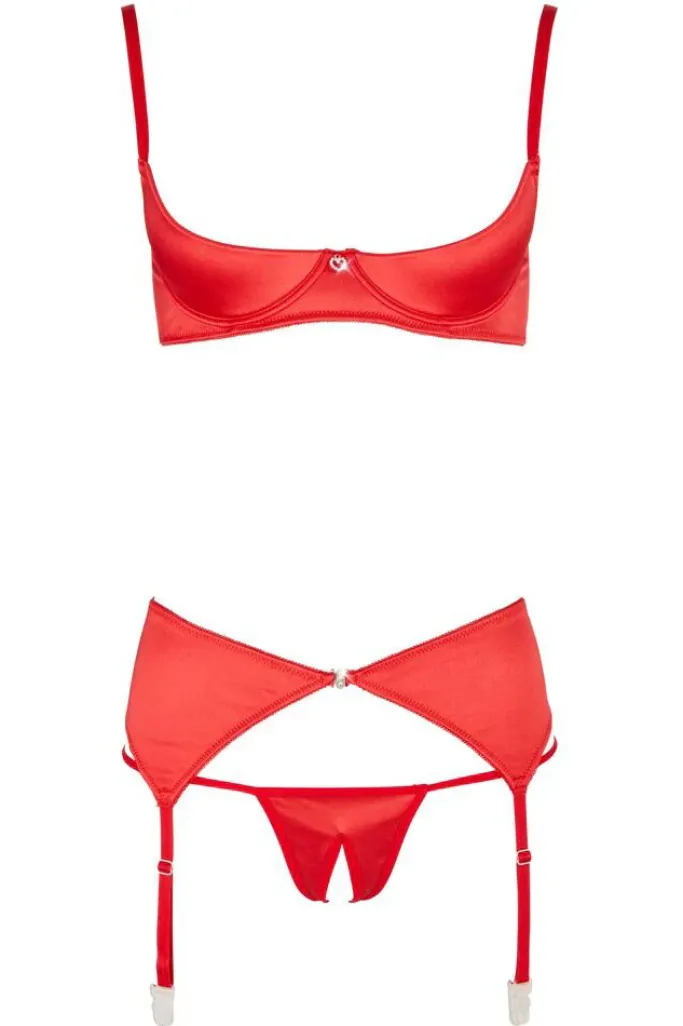 Cottelli Collection Cottelli Lingerie Red Shelf Bra Set (85C/L)
