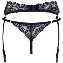 Cottelli Collection Cottelli Lingerie Suspend Belt and String Set (S)