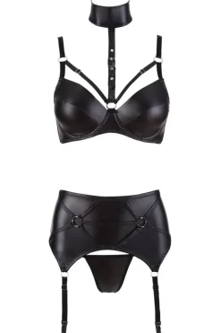 Cottelli Collection Cottelli Lingerie Wetlook Suspender Set