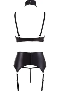 Cottelli Collection Cottelli Lingerie Wetlook Suspender Set