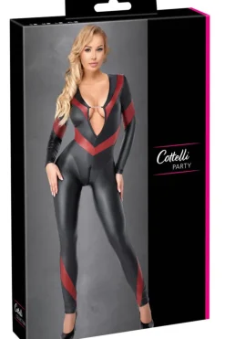 Cottelli Collection Cottelli Party Black Red Jumpsuit