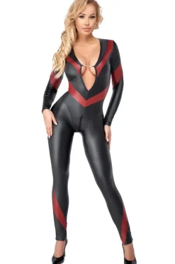 Cottelli Collection Cottelli Party Black Red Jumpsuit