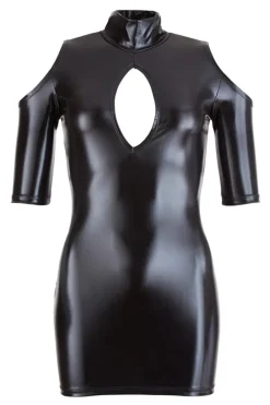 Cottelli Collection Cottelli Party Cold Shoulder Wetlook Mini Dress