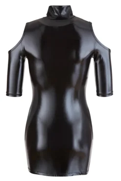 Cottelli Collection Cottelli Party Cold Shoulder Wetlook Mini Dress