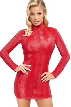 Cottelli Collection Cottelli Party Red Snakeskin Look Dress