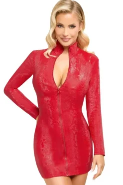 Cottelli Collection Cottelli Party Red Snakeskin Look Dress