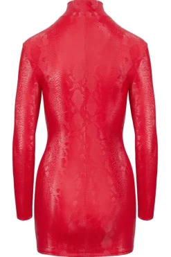 Cottelli Collection Cottelli Party Red Snakeskin Look Dress