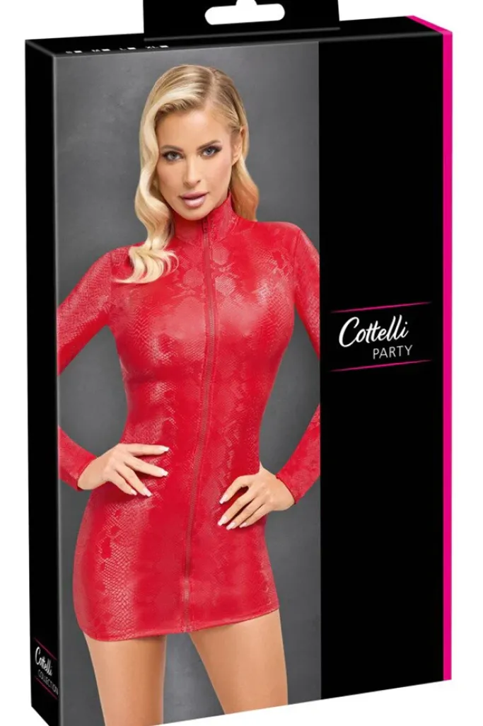 Cottelli Collection Cottelli Party Red Snakeskin Look Dress