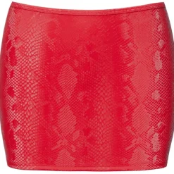Cottelli Collection Cottelli Party Red Snakeskin Look Skirt
