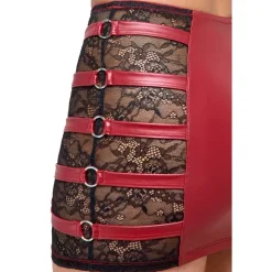 Cottelli Collection Cottelli Party Red Top and Skirt Set