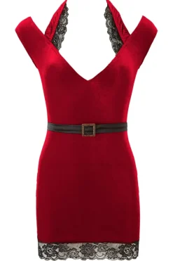 Cottelli Collection Cottelli Party Red Velvet Mini Dress (S)