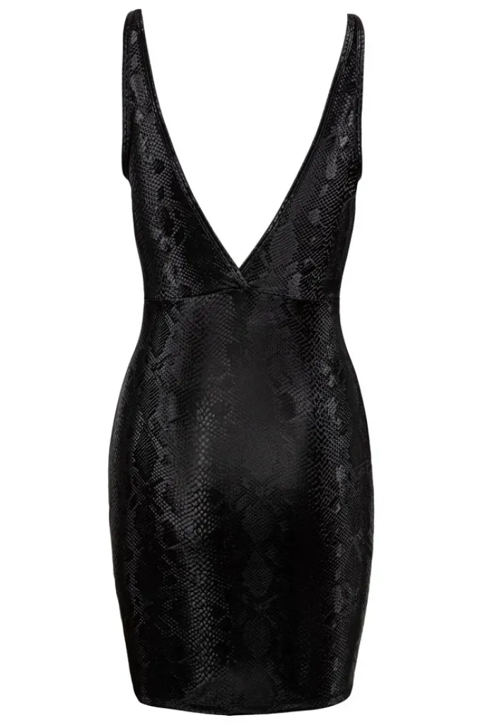 Cottelli Collection Cottelli Party Snakeskin Look Black Dress