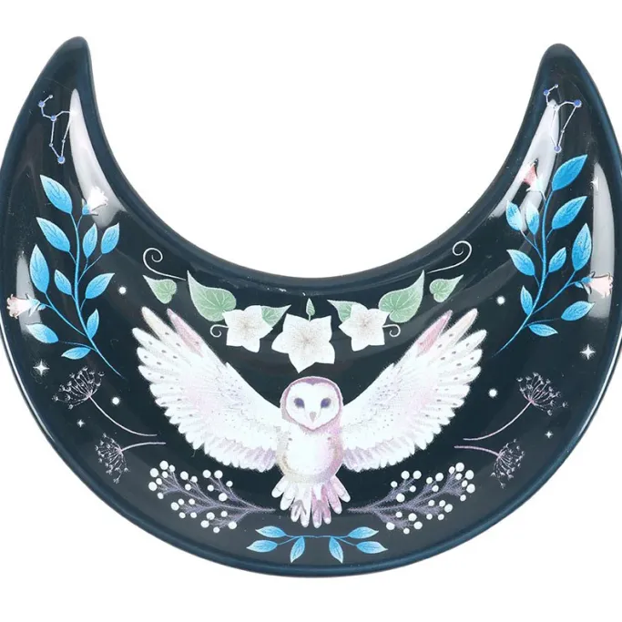 Something Different Crescent Moon Owl Trinket Dish