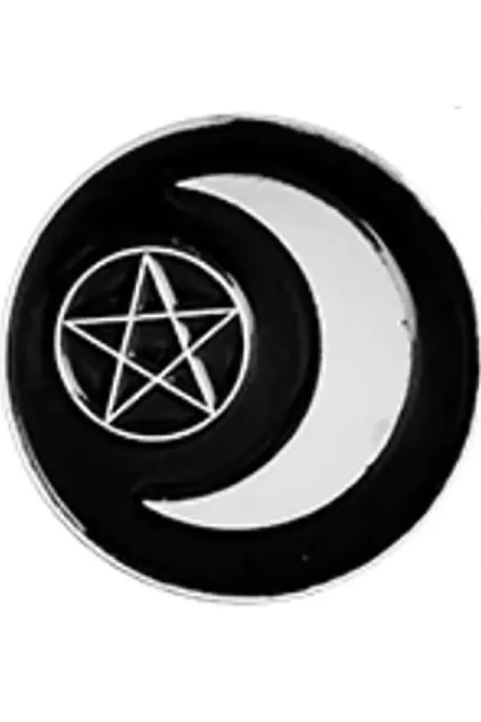 Gothic Pins Crescent Moon Pentagram Gothic Pin