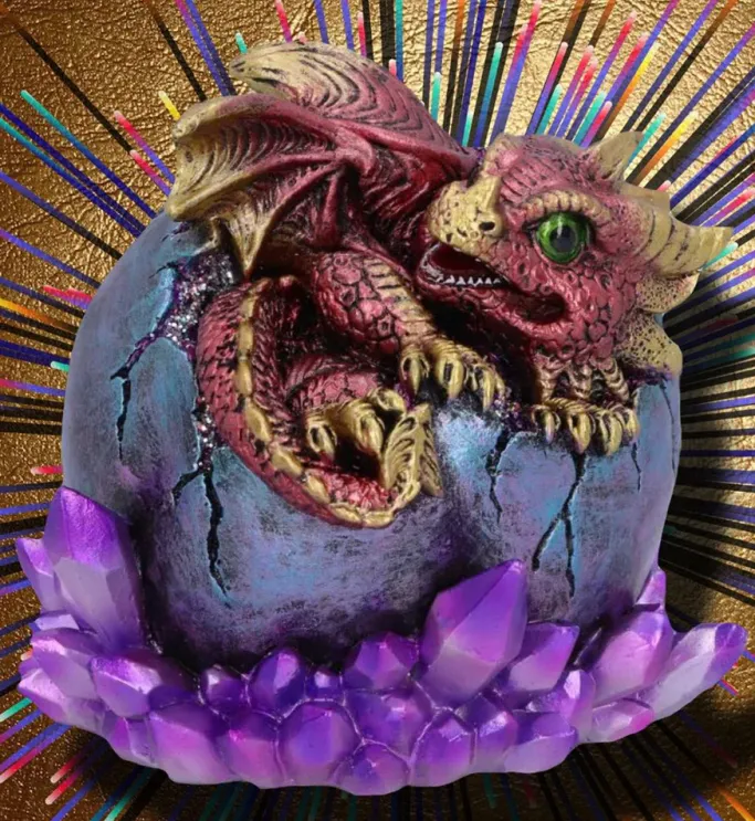 Nemesis Now Crimson Hatchling Glow Dragon Red