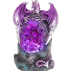JD Gifts Crystal Cave LED Dragon Purple Small