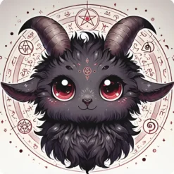 Oakhart Industries Cute Baphomet Coaster Art074