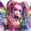 Oakhart Industries Cybergoth Rainbow Fairy Coaster Art089