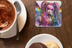 Oakhart Industries Cybergoth Rainbow Fairy Coaster Art089