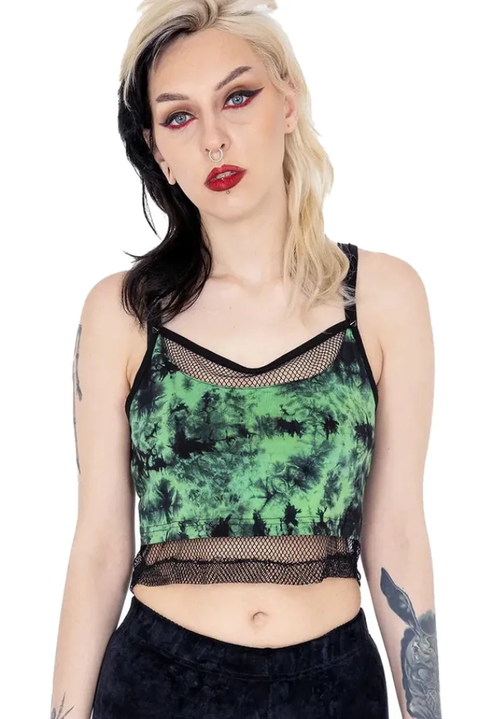 Innocent Clothing Danica Top Black/Green Tie Dye
