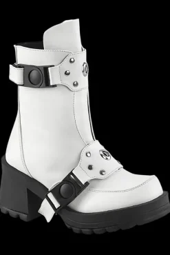 DemoniaCult BRATTY 56 White Boots