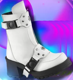 DemoniaCult BRATTY 56 White Boots