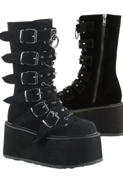 DemoniaCult DAMNED 225 Boots Black Velvet
