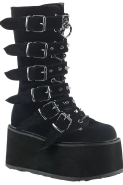 DemoniaCult DAMNED 225 Boots Black Velvet