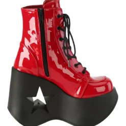 DemoniaCult Dynamite 106 Red Patent Boots