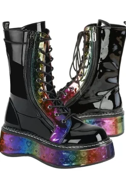 DemoniaCult EMILY 350 Boots Rainbow
