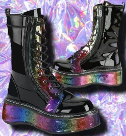DemoniaCult EMILY 350 Boots Rainbow